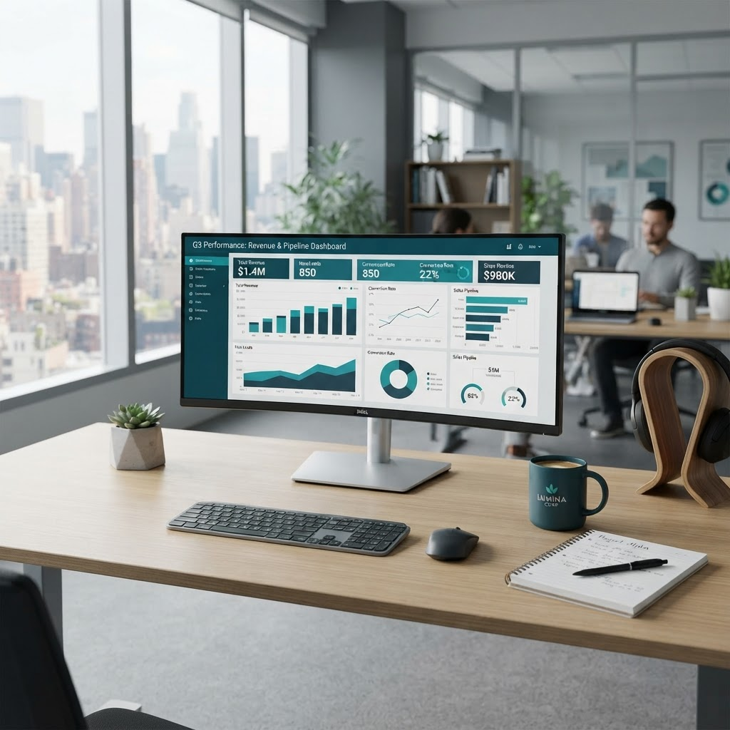 Lead generation analytics dashboard for consulting and software teams